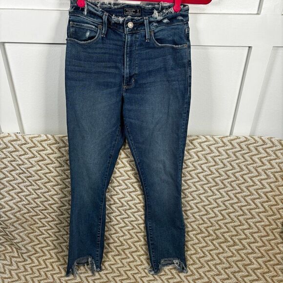 Abercrombie & Fitch Denim - Abercrombie & Fitch Simone High Rise Raw Hem Ankle Jeans
